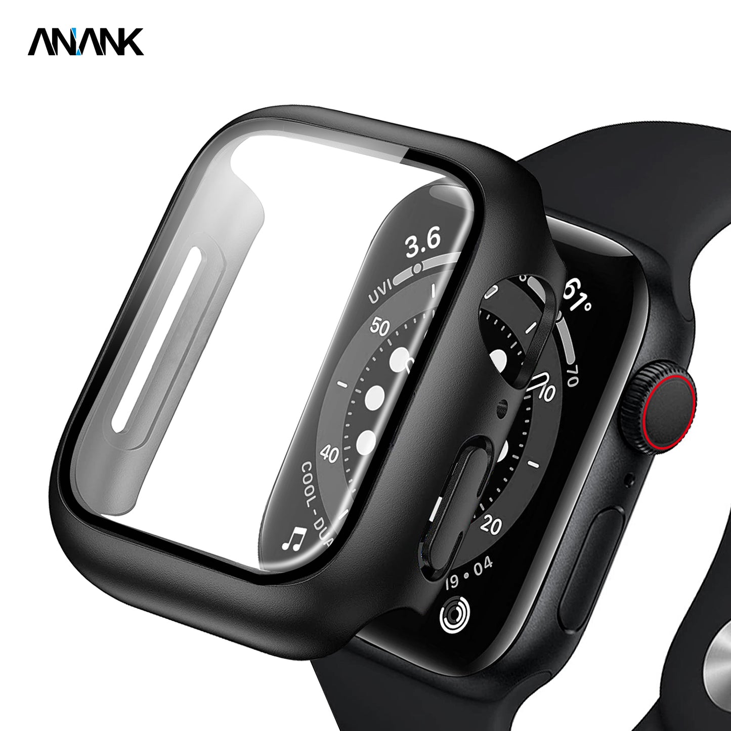 Anank Apple Watch Series (44mm) Screen Guard Case, Black
