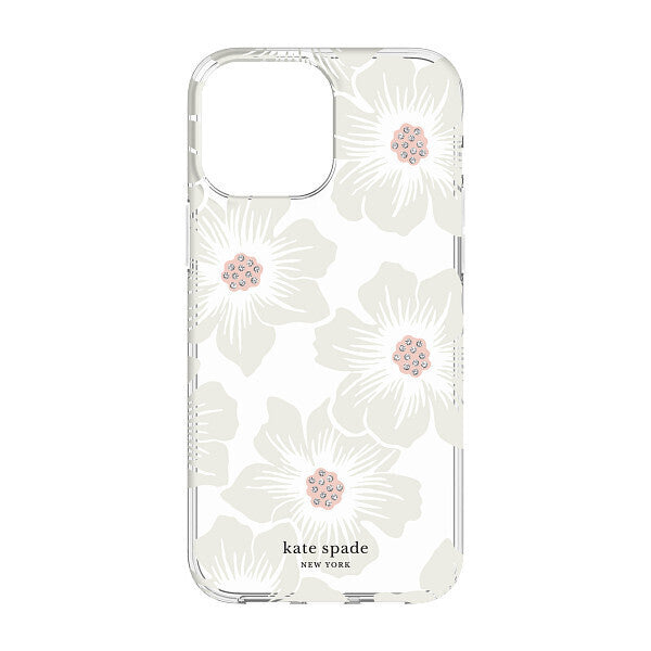 Kate Spade New York iPhone 13 mini Protective Hardshell, Hollyhock Floral Clear/