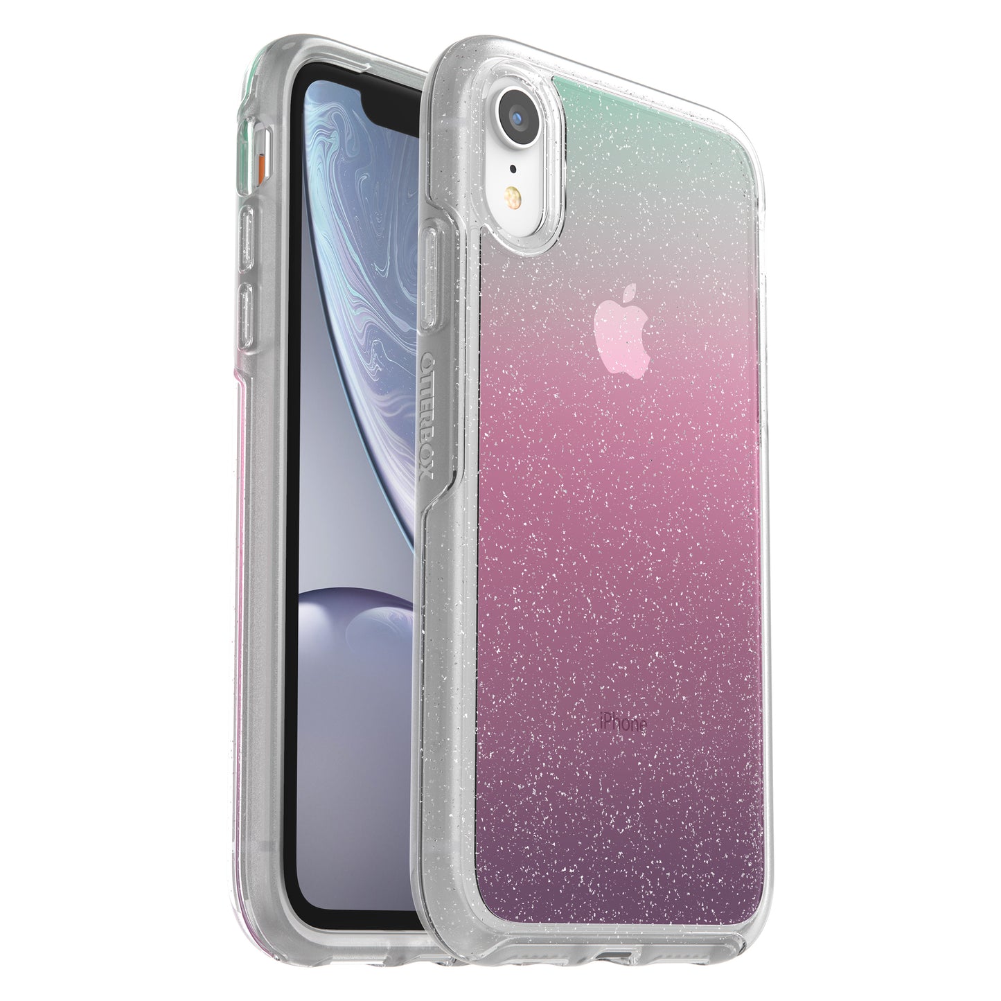 OtterBox iPhone XR Symmetry Clear Series, Graphic Gradient Energy (Flake/Clear)