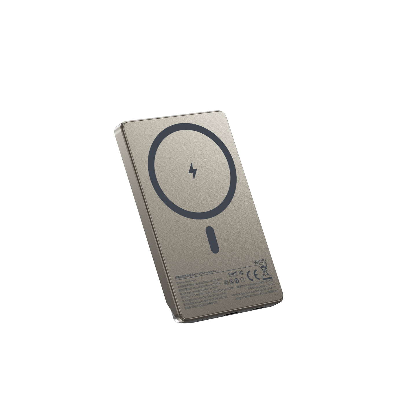WiWU P019 Ultra-Thin Power Bank 5000mAh, Titanium Alloy