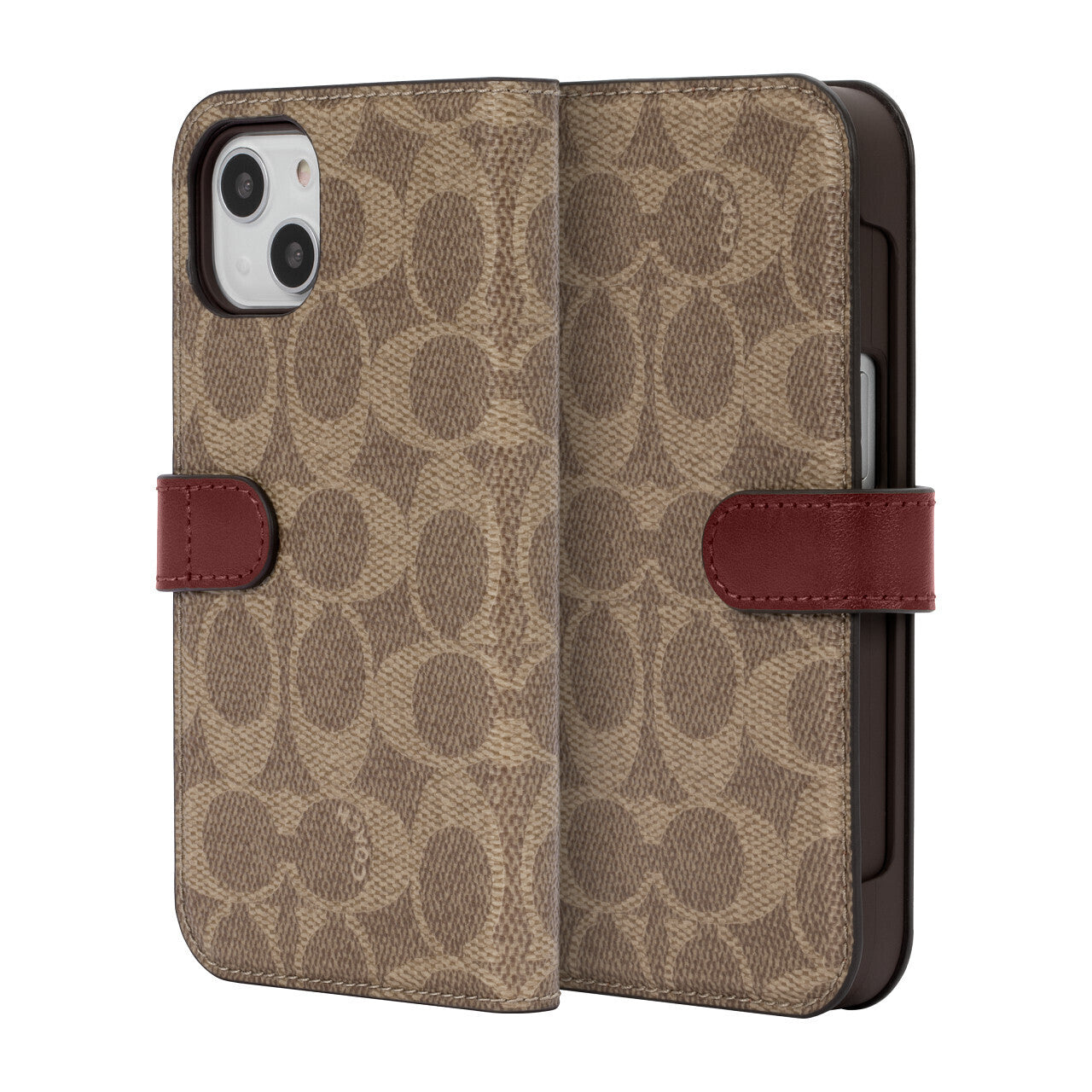 Coach iPhone 13 Folio, Signature C Khaki