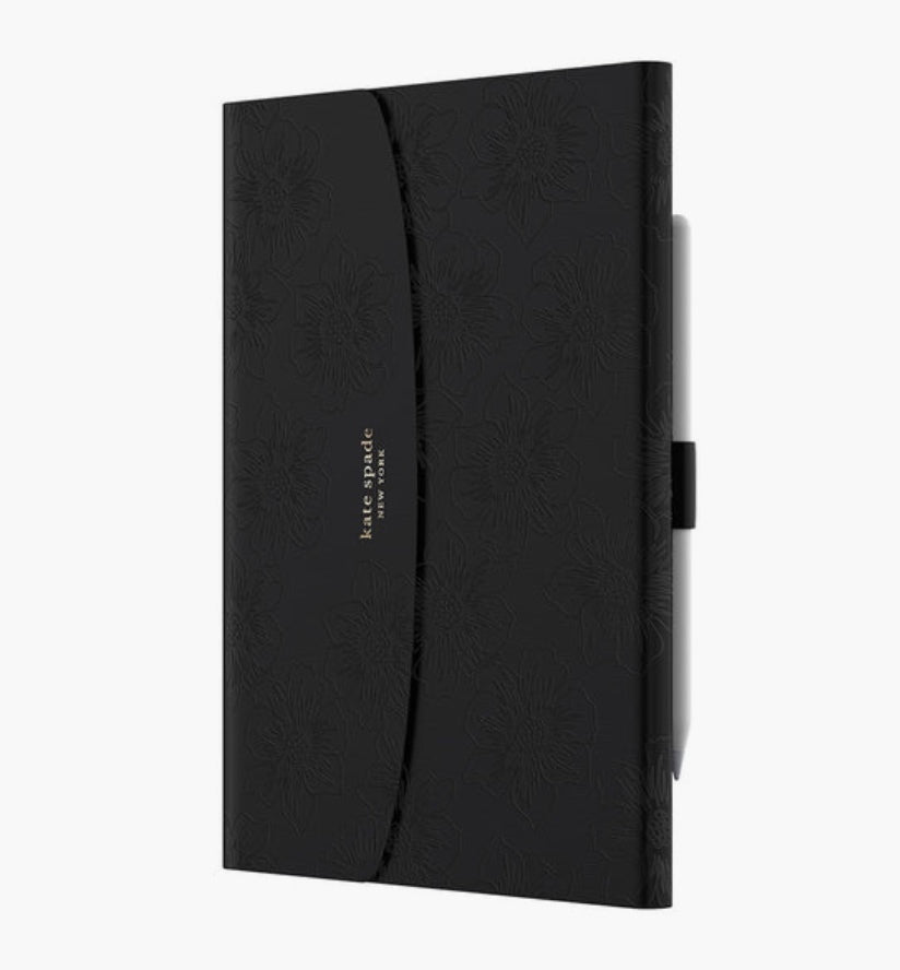 Kate Spade New York iPad 7/8/9 10.2 Envelope Folio, Reverse Hollyhock Black