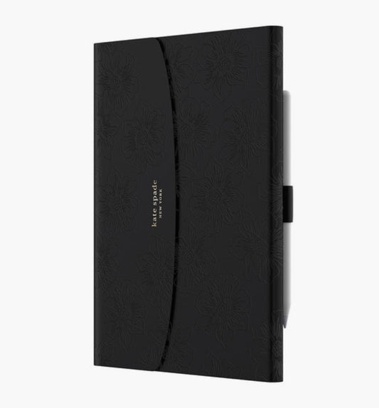 Kate Spade New York iPad 7/8/9 10.2 Envelope Folio, Reverse Hollyhock Black