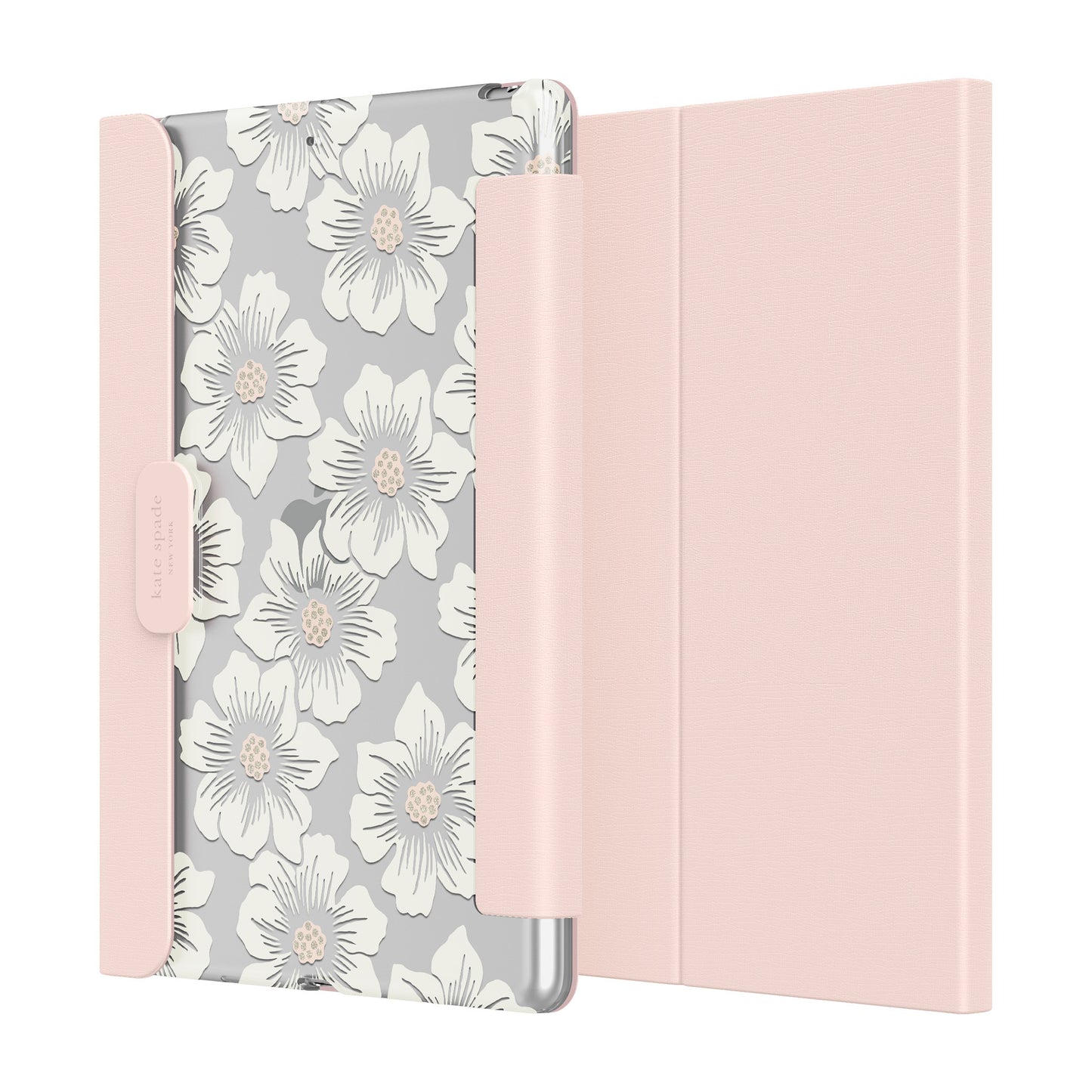 KSNY iPad 7/8/9 10.2 Protective Folio, Hollyhock/Blush/Cream/Clear/Blush L