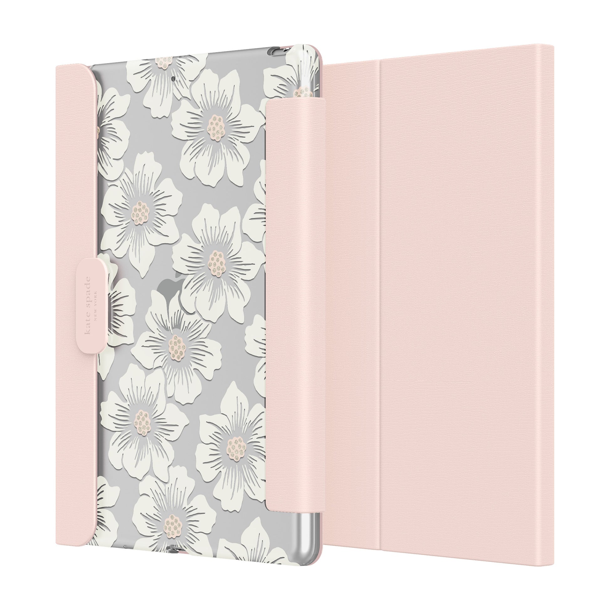 KSNY iPad 7/8/9 10.2 Protective Folio, Hollyhock/Blush/Cream/Clear/Blush L