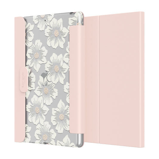 KSNY iPad 7/8/9 10.2 Protective Folio, Hollyhock/Blush/Cream/Clear/Blush L
