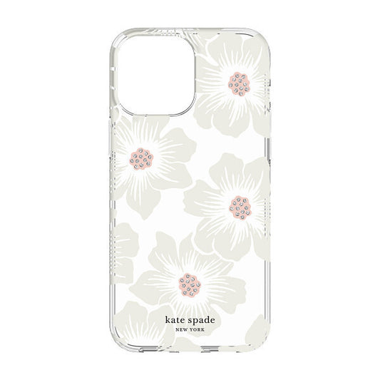 Kate Spade New York iPhone 13 mini Protective Hardshell, Hollyhock Floral Clear/