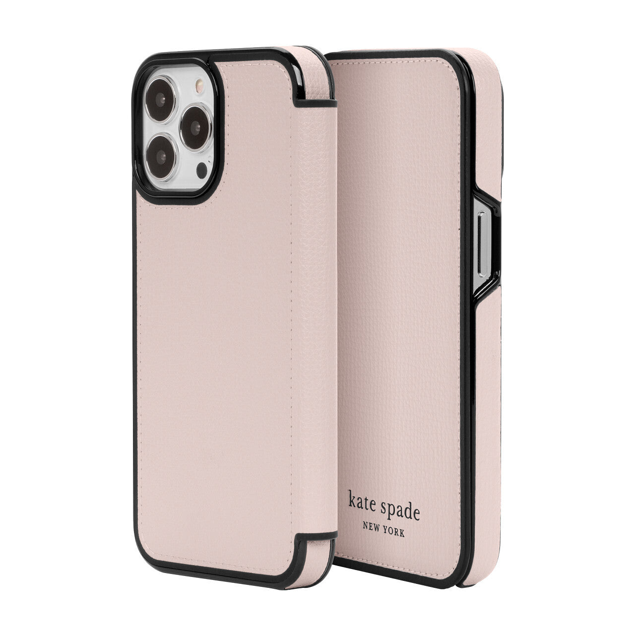 Kate Spade New York iPhone 13 Pro Folio, Pale Vellum/Black Border/Black Logo
