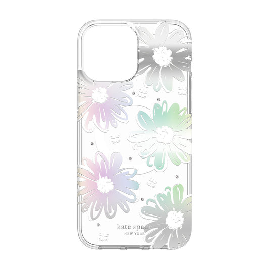 KSNY iPhone 13 Pro Protective Hardshell Case for MagSafe, Daisy Iridescent Foil/