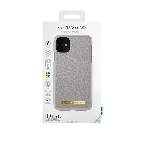 iDeal Of Sweden iPhone 11 Fashion Case Saffiano, Light Grey