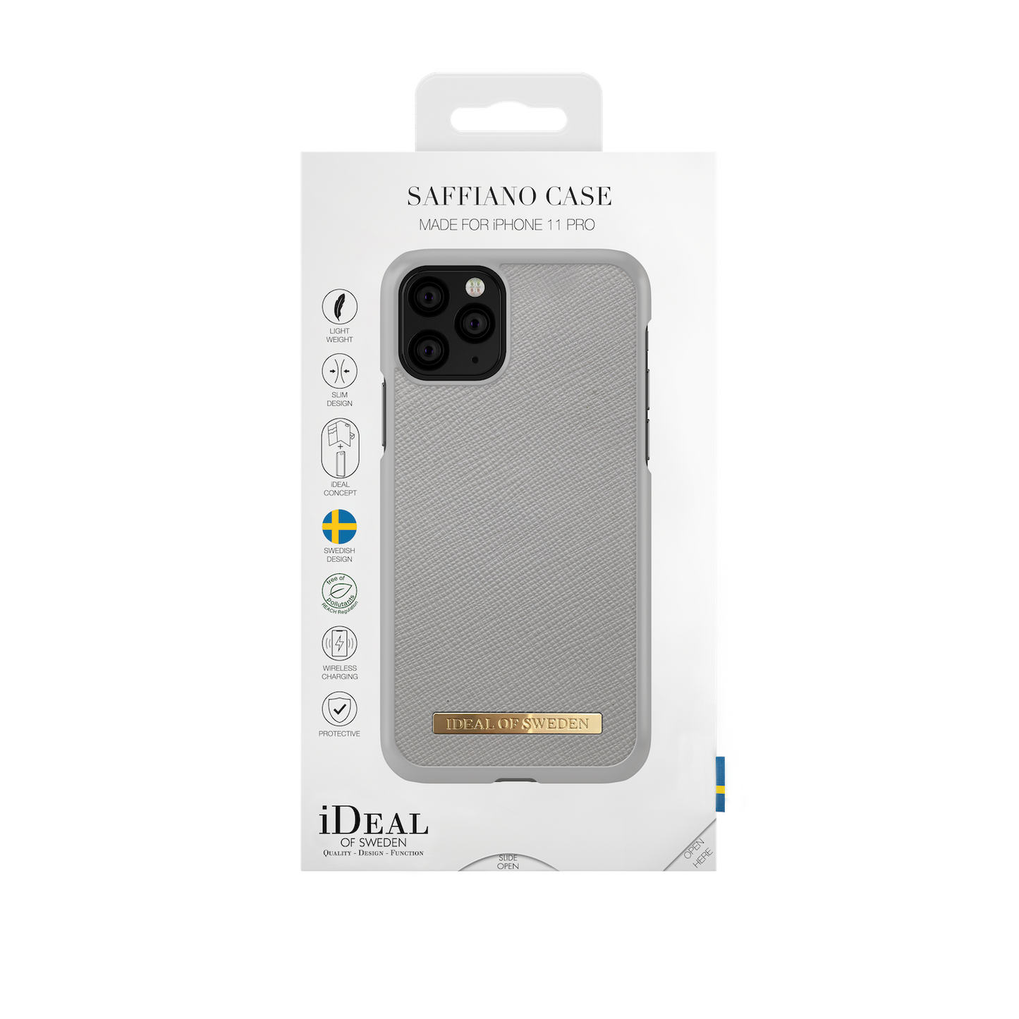 iDeal Of Sweden iPhone 11 Pro Fashion Case Saffiano, Light Grey