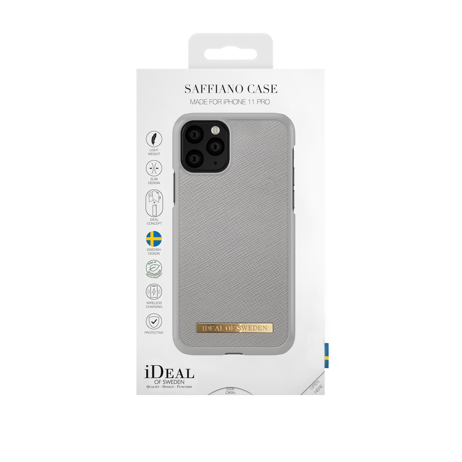 iDeal Of Sweden iPhone 11 Pro Fashion Case Saffiano, Light Grey