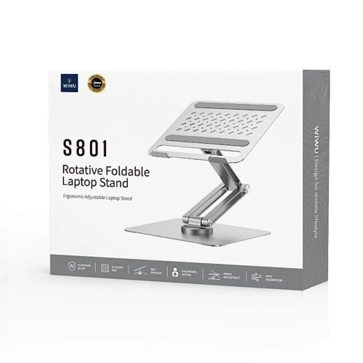 WiWU S801 Rotative Foldable Laptop Stand, Silver