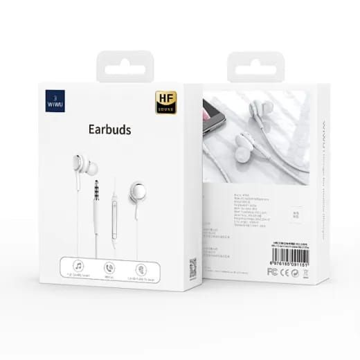 WiWU EB310 3.5mm Jack Wired Earphone, White