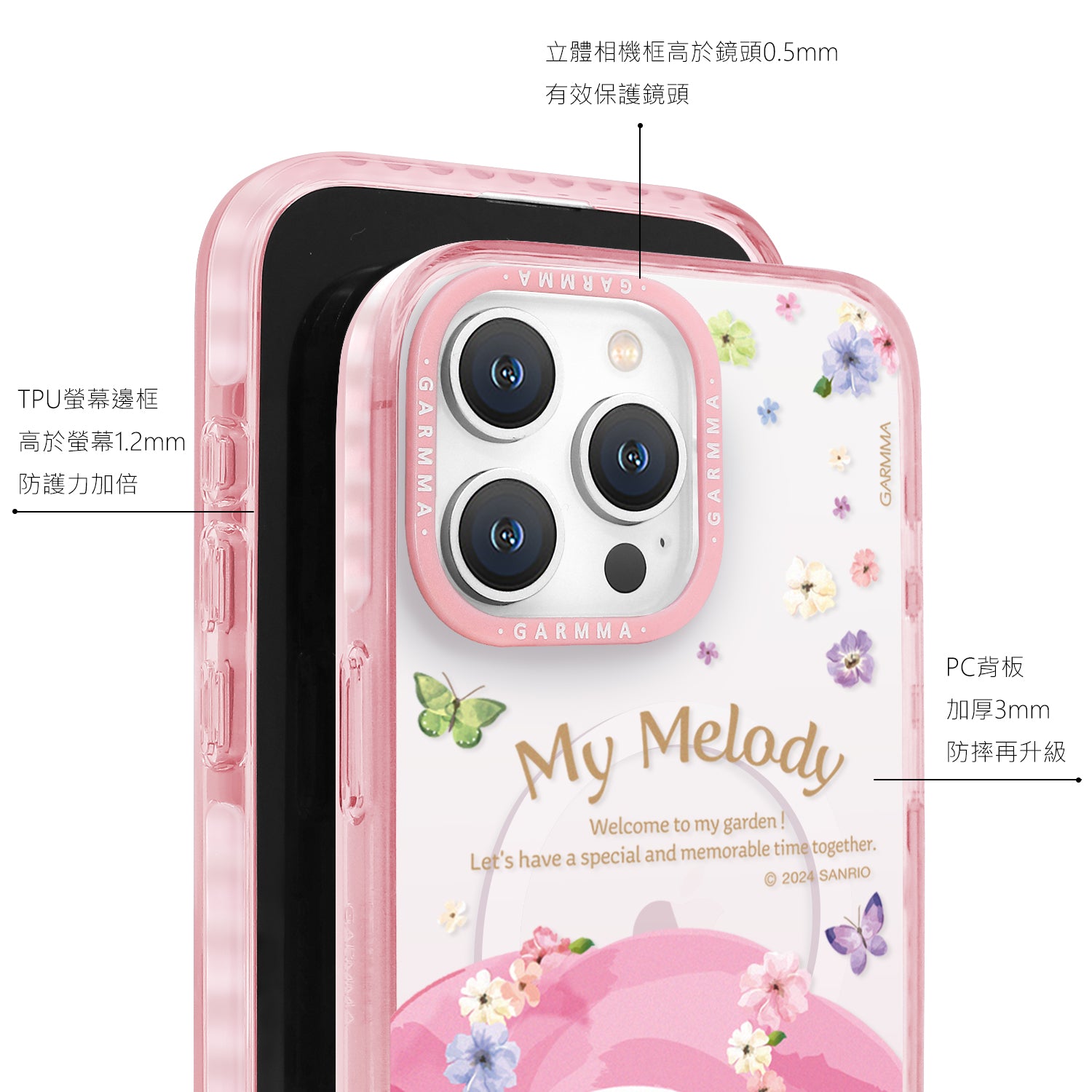 Sanrio iPhone 16 Pro MagSafe Case, MM Garden