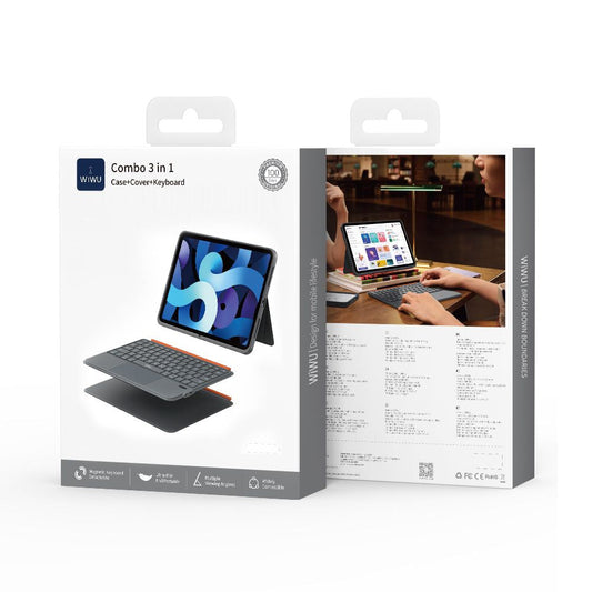 WiWU MK5 iPad Pro 11 Combo 3 in 1 Case+Cover+Keyboard, Grey