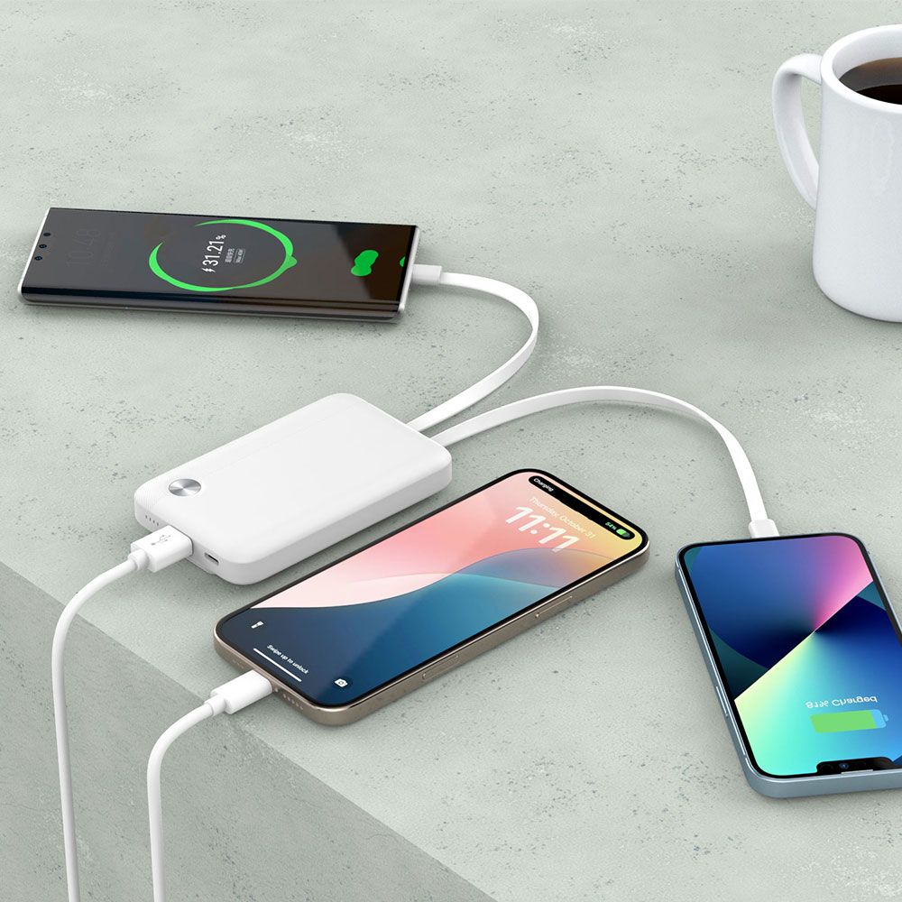 WiWU P060 Endurance Power Bank 10000mAh, White