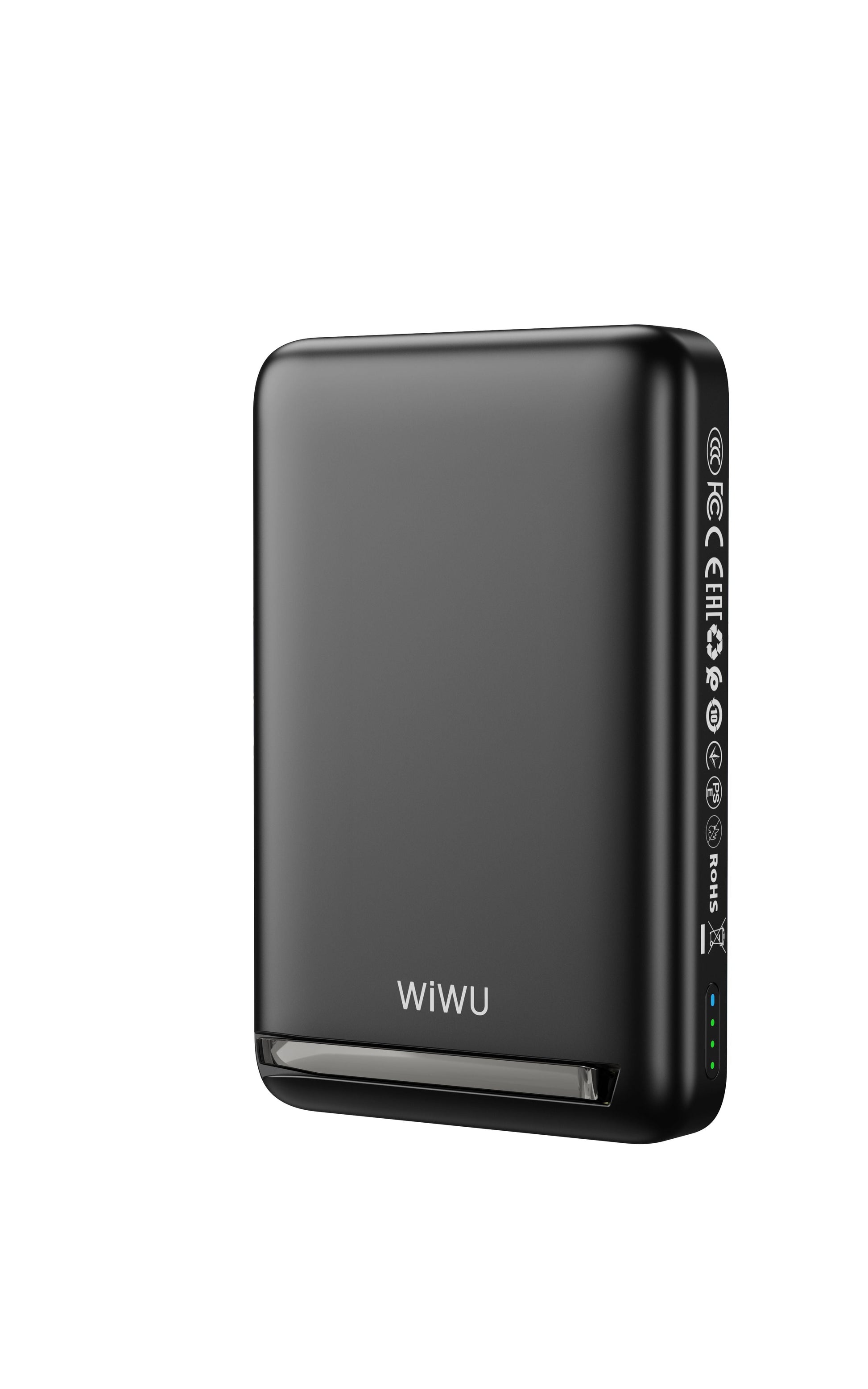 WiWU P043 Qi2 Magnetic Power Bank 10000mAh, Black
