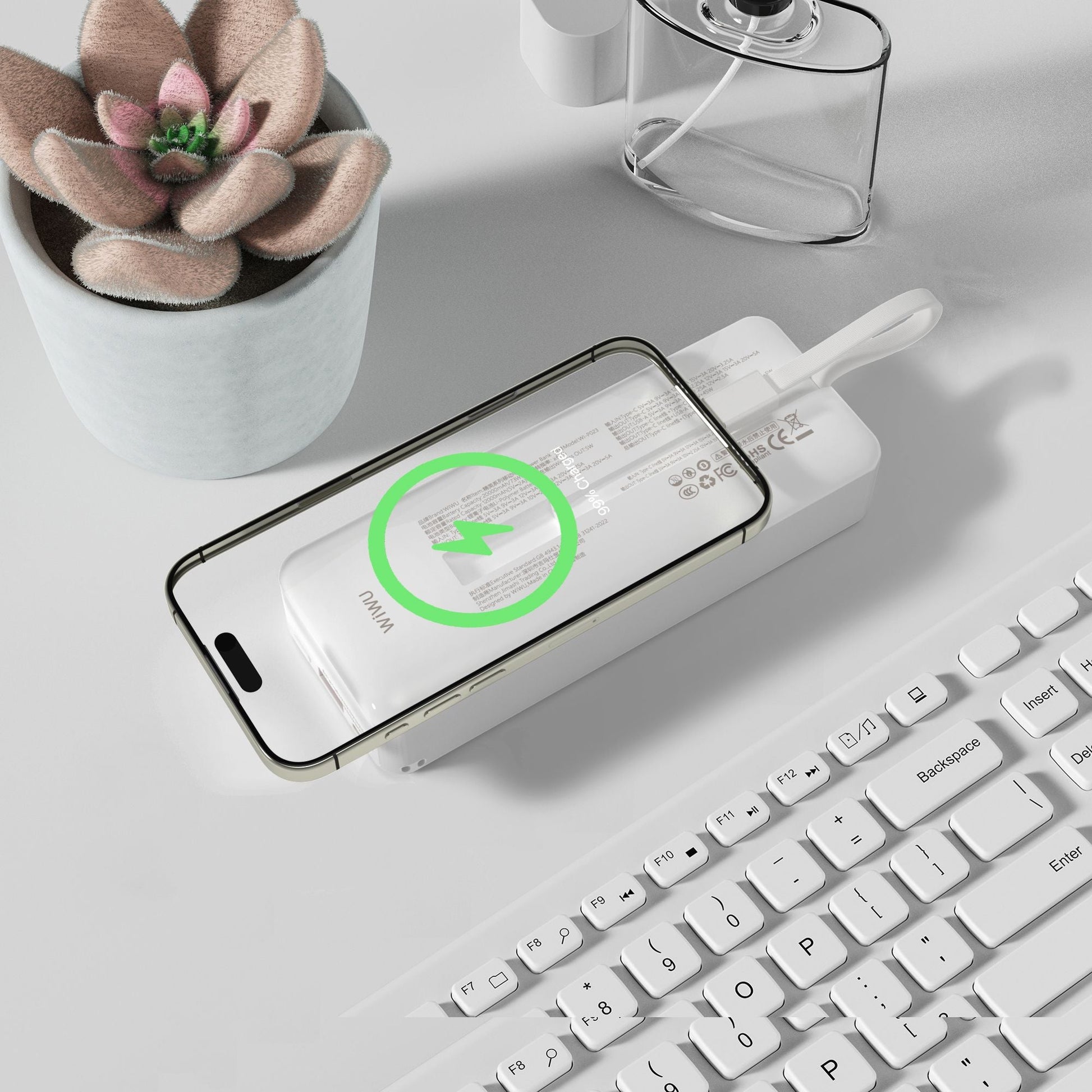 WiWU P023 Elite Power Bank 20000mAh, Silver
